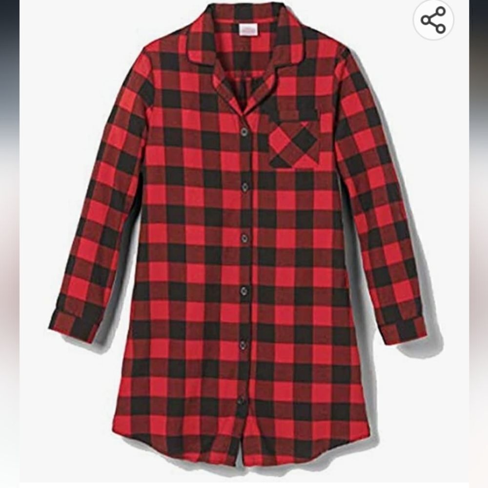Wondershop Women's Holiday Buffalo Check Flannel Pajamas Nightgown